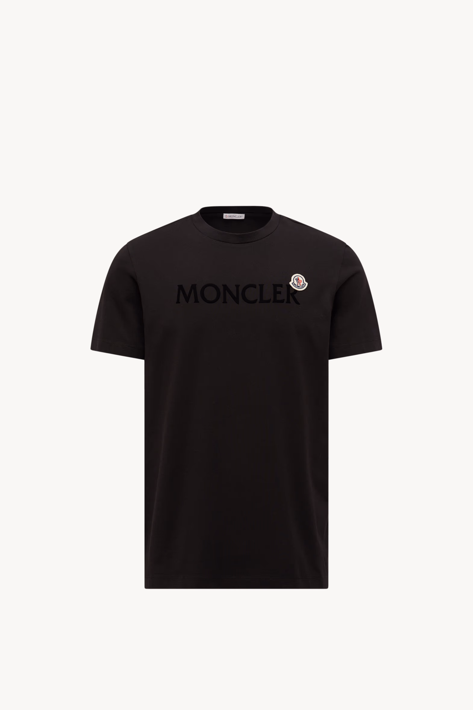 T-shirt en coton à logo floqué Hommes Noir Moncler 2